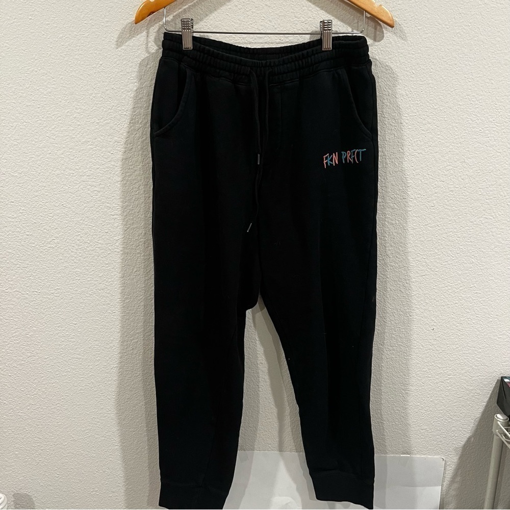 Faze Clan size small black sweat joggers with embroidered detail fkn prfct